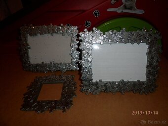 Vánoční stříbrné třpytivé rámečky - 2