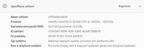 ▼HP Elitebook 830 G5 - 13,3" / I5-8250U / 16GB / SSD / ZÁR▼ - 2