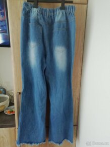 Nové trhané zvonové džíny Shein Curve 1Xl, měřte - 2