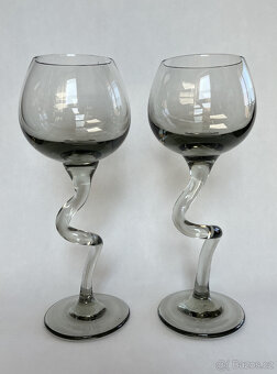 2x designová sklenice 250ml, kouřové sklo - 2