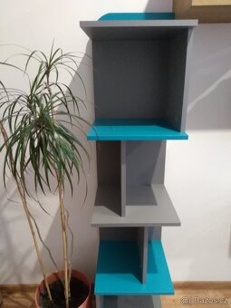 Dětská cik cak police šedo-modrá - 2