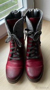 RIEKER 79604 Red Combination vel 38, dámské polokozačky - 2