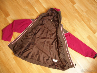 Dámská šusťáková bunda s fleece mikinou, vínovo-hnědá vel. S - 2