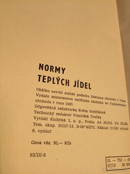 Normy tepelných jídel 1965 - 2