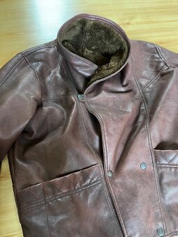 Kalsická Shearling sportswear kožená bunda - 2