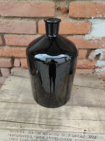 Černá sklenice, karafa, váza, demižon 5 l - 2