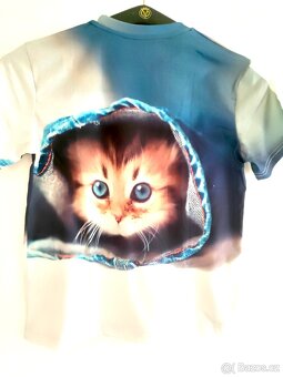 Dívčí triko s kočkou nové vel.160 - 2