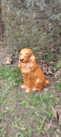 Keramická velká starožitná socha psa kokršpaněla - 2
