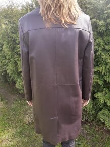 Dámský kožený kabát tmavě vínový vel. 38 - nový - 2