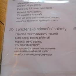 Nové Těhotenské relax.kalhoty S - 2