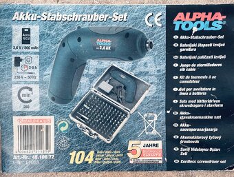 AKU šroubovák Alpha-Tools v kufříku - 2