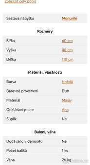 Monuriki 41 konferenční stolek dub medový/černýmat - 2