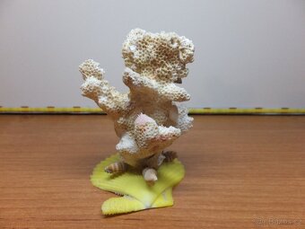 Retro dekorace s pravého mořského korálu a mušlí. - 2