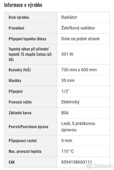 Koupelnový radiátor elektrický - 2