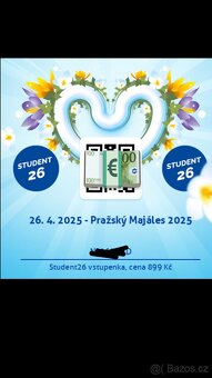 Majáles 26.4.2025 Praha, 2x Lístek Student26 - 2