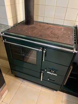 Sporák na tuhá paliva KVS MORAVIA 9103, levý, zelený - 2