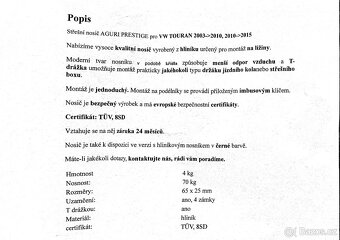 Střešní nosiče Touran - 2