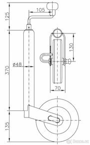 Podpěrné kolo 48, opěrné kolo 48mm tyče - 2