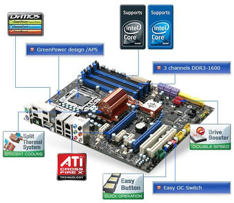 Deska Msi + chladic + cpu Core i7 - 920 + DDR3 12GB - 2