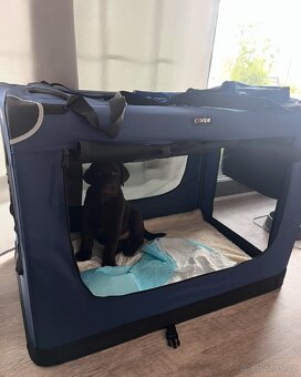 Přenosná taška pro psa XXL 90x61x65 cm - modrá - 2