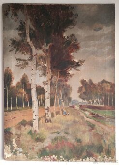 Starožitný obraz, olej na plátne 67 x 47 cm - 2