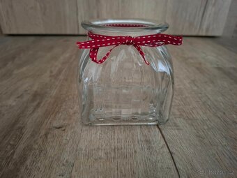 Vanocni sviceni, skleneny svicen,dekorace na stůl - 2