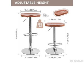 2ks dřevěné barové židle - 2