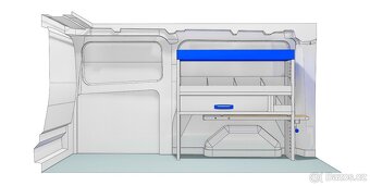 Servisní vestavba - do FORD CUSTOM regály do dodávky - 2