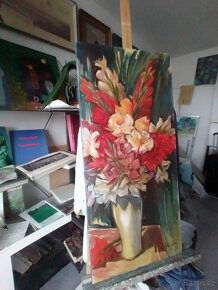 Kosatce 106x49cm, olej-plátno - 2