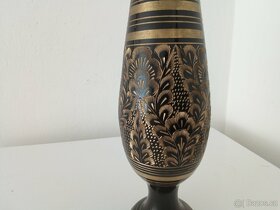 Indická, mosazná váza s dekorem - 2