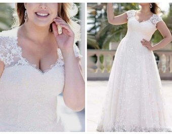 50-54 NOVÉ KRAJKOVÉ svatební šaty PLUS SIZE - 2