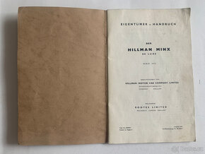 Hillman Minx - příručka pro majitele vozidel 1961 - 2