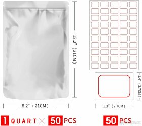 5x 50ks mylar. sáčků - dlouhodobé uskladnění potravin - 2