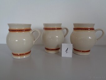 Keramické hrníčky, váza, svícen a miska (nepoužívané) - 2