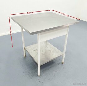 Pracovní stůl s nerezovou deskou 84x75x85 cm - 2