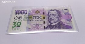 1000 Kč ČNB S PŘÍTISKEM - 30 LET MĚNOVÉ ODLUKY - 2