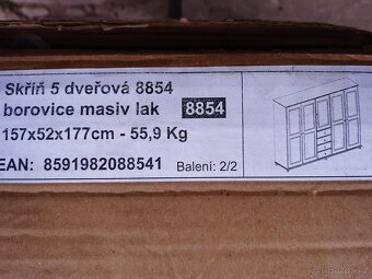 skříň 5 dveřová 8854 borovice - 2