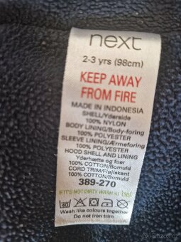 Zimni bunda, zn. NEXT, vel 98, 2-3 let - 2