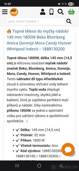 Topní teleso myčky - 2