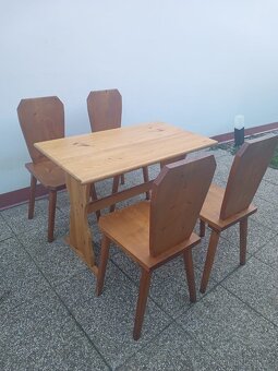 Jídelní set, stůl + 4 židle, selský nábytek - 2