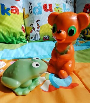 RETRO HRAČKY GUMOVÉ SRNEČKY, SLON, ZAJÍČEK, ŽABKA, MEDVÍDEK - 2