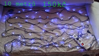 Vánoční ozdoby se světelným řetězem 15m,60 žárovek a jiné - 2