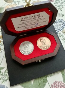 2x medaile František Josef I Střelby Ostrava Kremnica jen 20 - 2