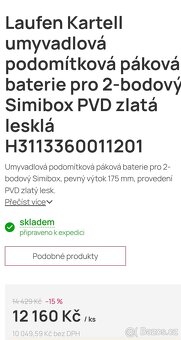 Baterie Laufen Kartell zlatá matná - 2