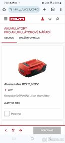 Hilti AKUMULÁTOR B22 1,6 2,6 3,3 22V
- 2