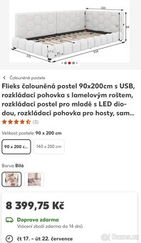 Čalouněná postel 90/200 - 2