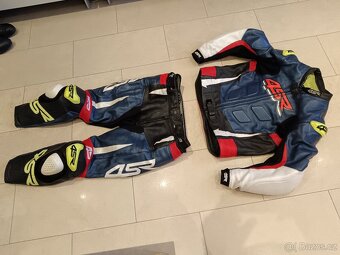 4SR RR Evo 3 Pearl Blue-Pánská moto kombinéza, dvoudílná - 2