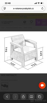 Zahradní nábytek box set dvousedačka + dvě křesla + stůl ant - 2