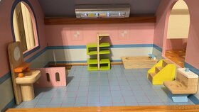 Legler velký dřevěný domek pro panenky s výtahem růžový - 2