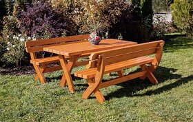 Záhradní nábytek - Stůl a dvě lavice - dovoz 550kč - 2